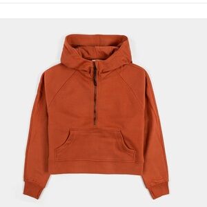 Sacré Rust Logan Half Zip Cropped Hoodie